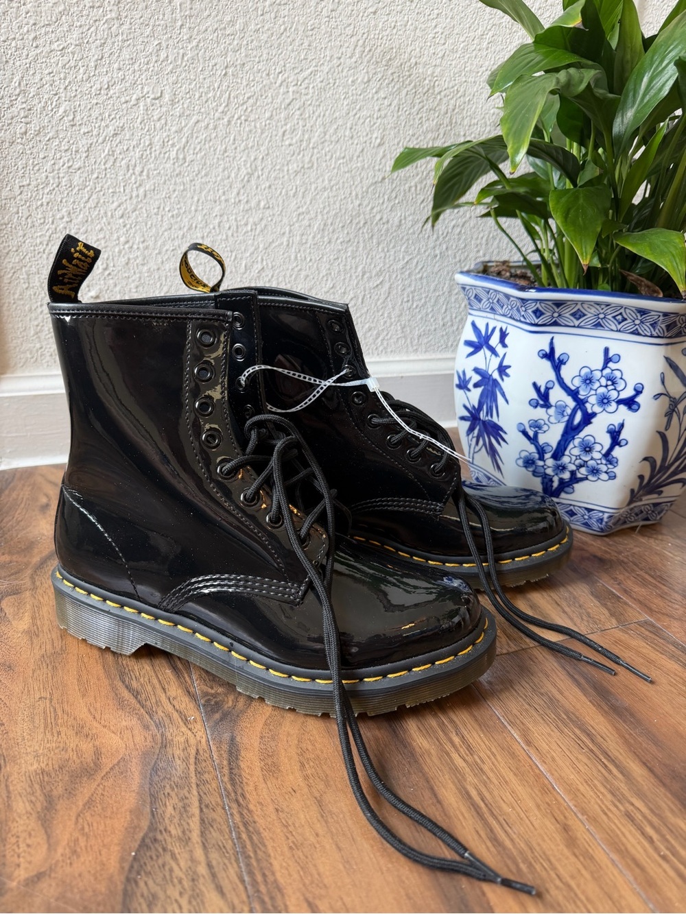 Dr. Martens 1460 Black Patent Lace-Up Boots - Picture 5 of 9